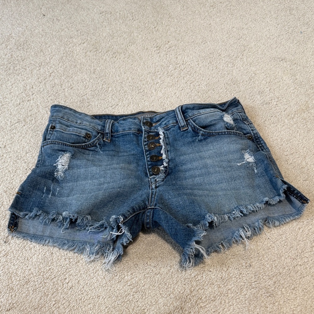 Just USA Classic Blue Ripped Jean Shorts